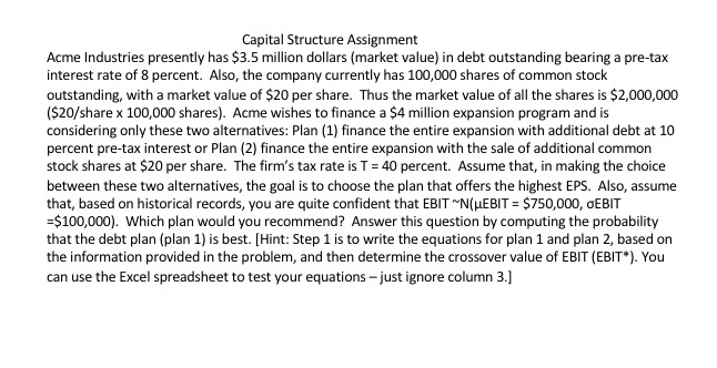 Thank you! When can I expect that "Later" will come? Capital Structure