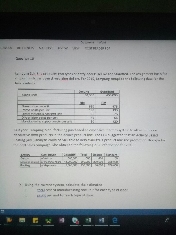  LAYOUT REFERENCES MAILINGS Document1 - Word VIEW FOXIT READER PDF REVIEW