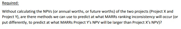 a larger NPV. Hence, if ranked by IRR, Project X appears better,