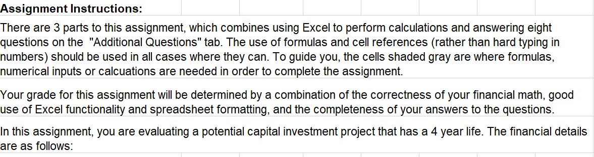  Assignment Instructions: There are 3 parts to this assignment, which combines