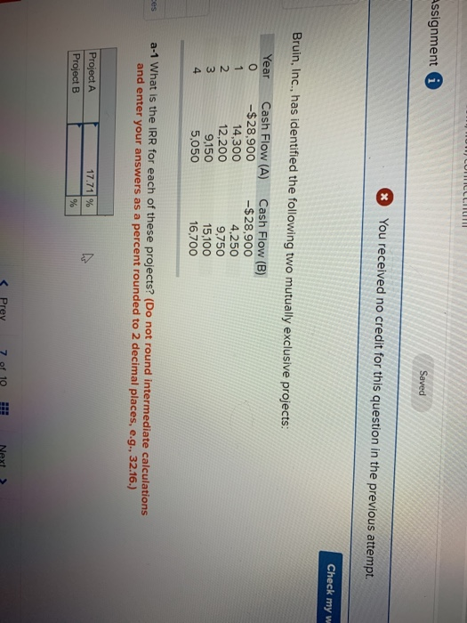  assignment i Saved You received no credit for this question in