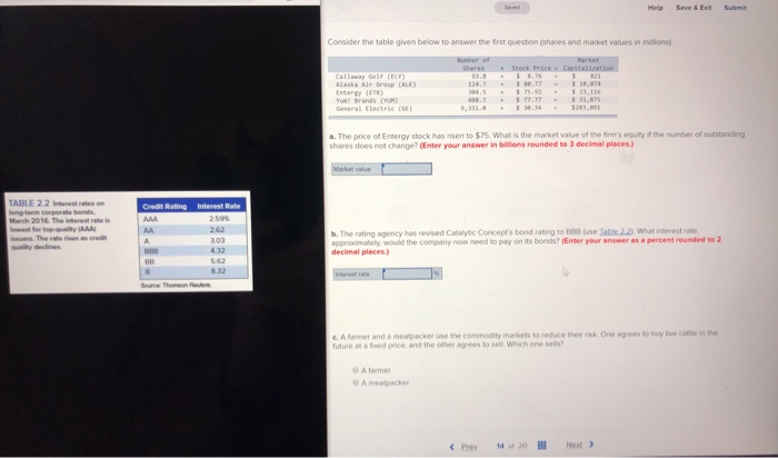  Help Save & Exit Suomi Consider the table given below to