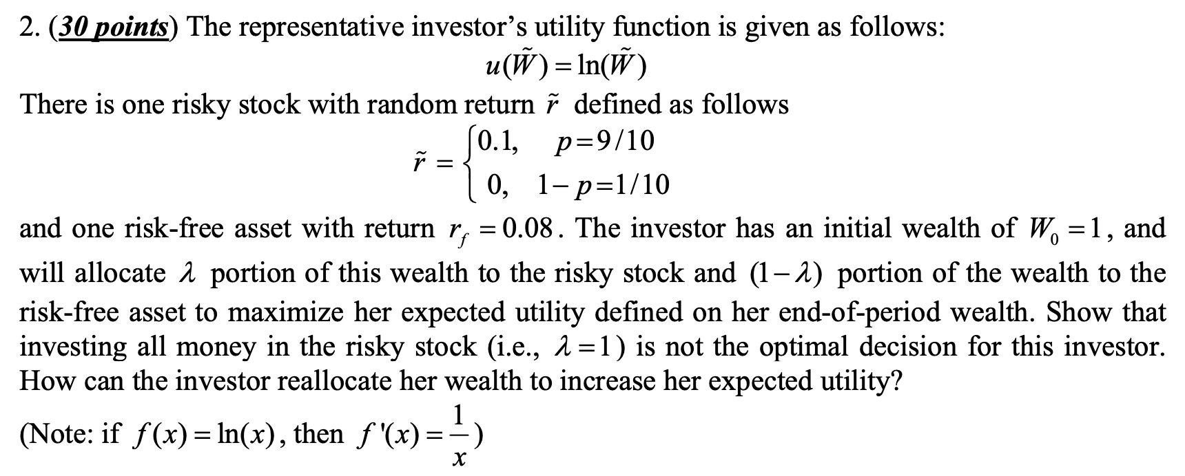  It is a financial modeling questionplease write whole process. = =