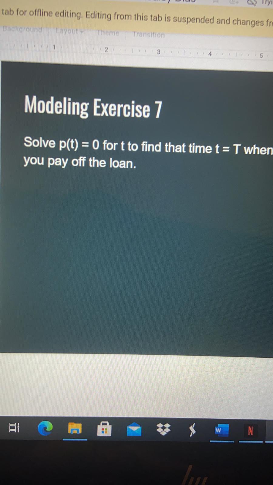  ury tab for offline editing. Editing from this tab is suspended