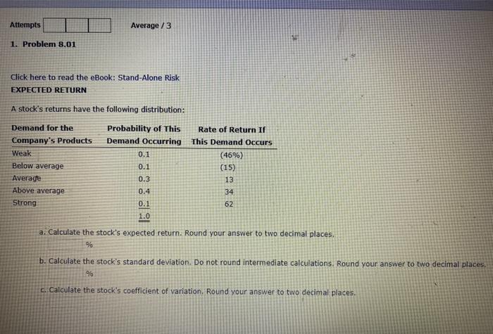  Attempts Average/3 1. Problem 8.01 Click here to read the eBook: