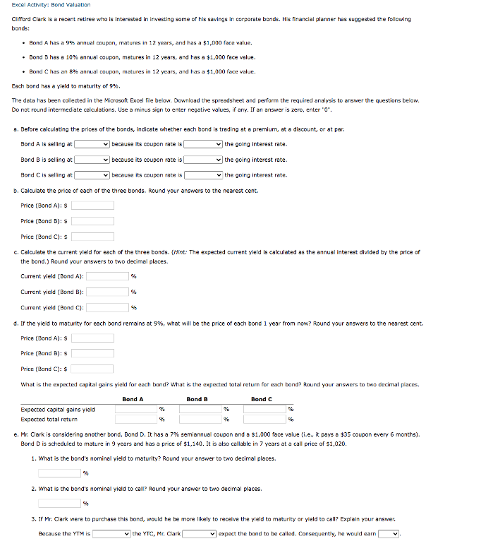 Please answer questions below for sections A through G based on the
