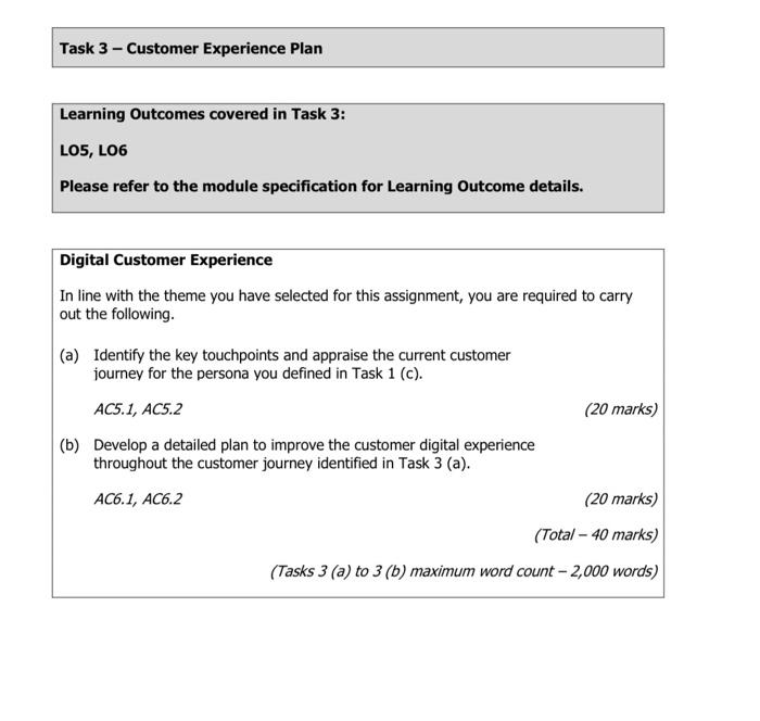 module specification for Leaming Outcomes Channel Selection and Customer Insights ihtne with