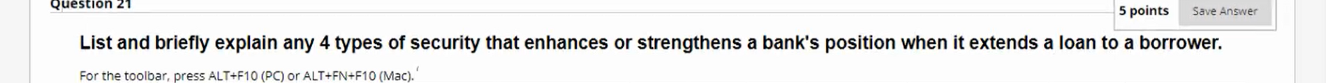  Question 21 5 points Save Answer List and briefly explain any