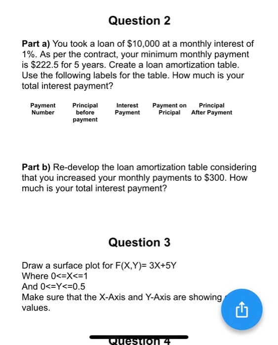please do in excel and explain all steps Question 2 Part a)