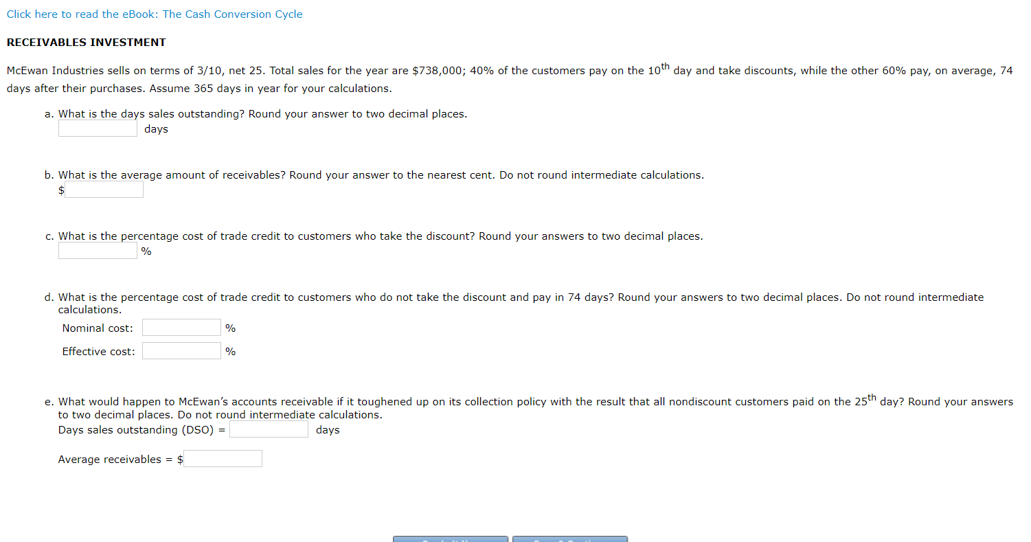  Click here to read the eBook: The Cash Conversion Cycle RECEIVABLES