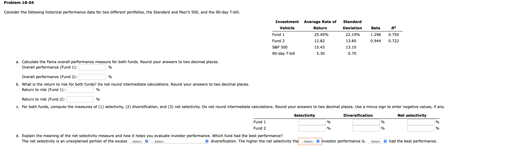  Drop Down - D. RETURN or RISK , REDUCED BY THE