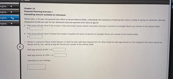  ingExe... ngExe... ingExe... Chapter 14 Financial Planning Exercise 1 Calculating amount