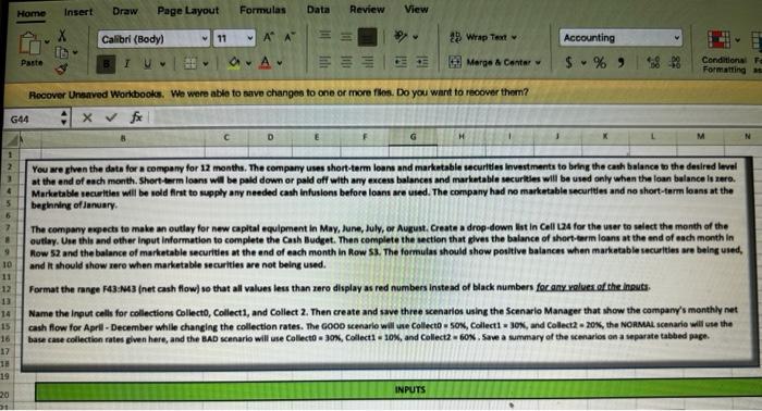  Home Insert Draw Page Layout Formulas Data Review View Calibri (Body)