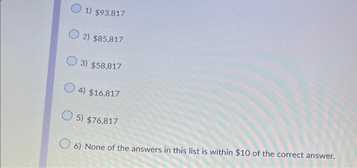 flow from operating activities for 2023? 1) $93,817 2) $85,817 3) $58,817