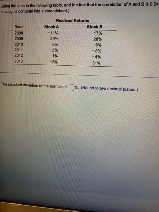 and the fact that the correlation of A and B is 0.54,