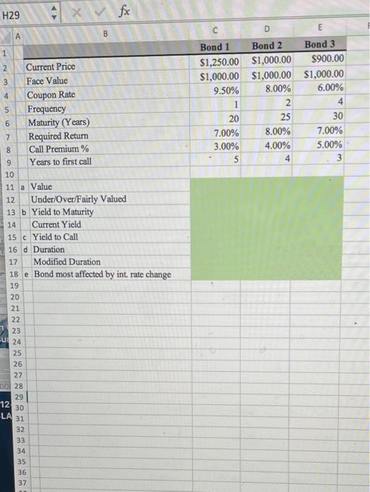  H29 x fx D E A B 1 Bond 1 Bond