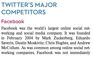 Please write a competitor analysis for Twitter on the following companies: Snapchat,