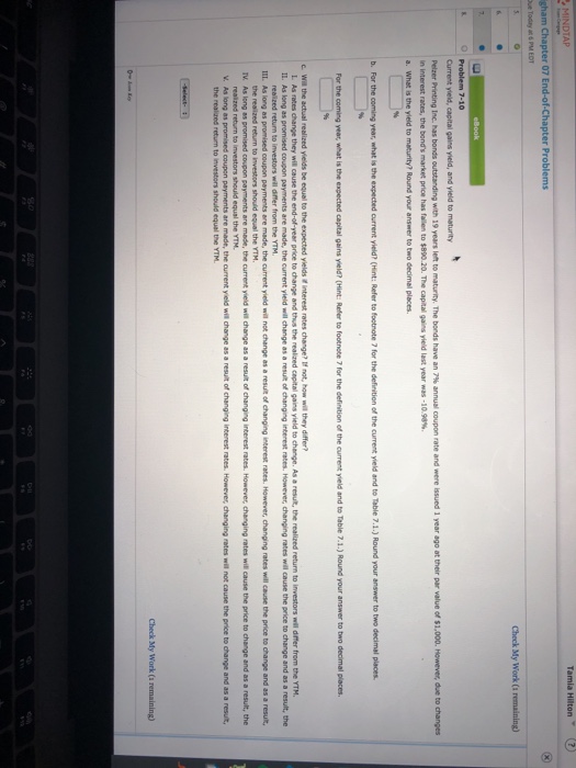  07 E c. Wil the actual realized yields be equal to