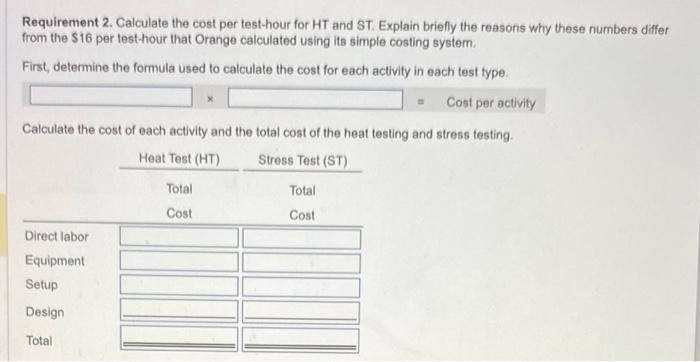 pool. Orange calculates a rate per test-hour of $16($1,360,000+85,000 total test-hours). HT
