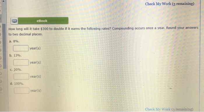  Check My Work (3 remaining) eBook How long will it take