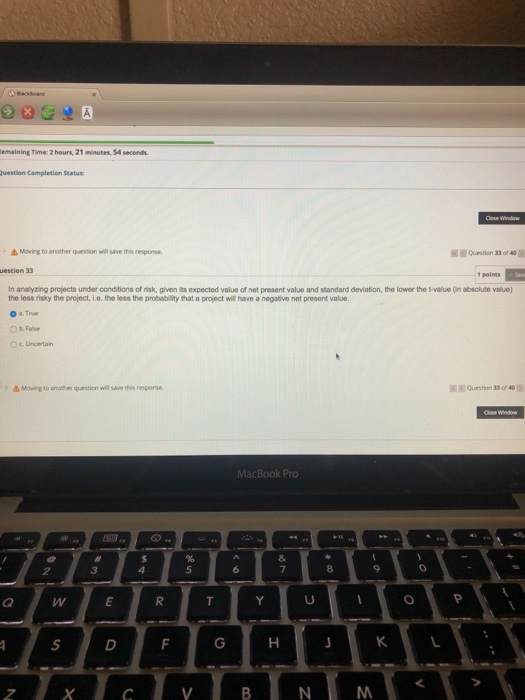  remaining Time: 2 hours, 21 minutes, 54 seconds Question Completion Status