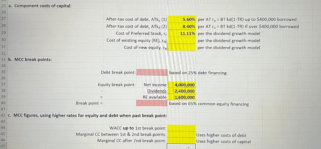 Given: B Optimal Capital Structure: 25% Debt 10% Preferred Equity 65% Common