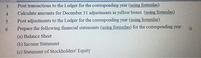 create individual ledgers for years 1 and 2. Then create a balance