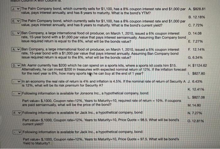  FINANCE can someone please solve first 3? Matan J. The Palm