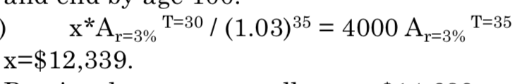  Please explain how to obtain x ($12,339) using the equation above.