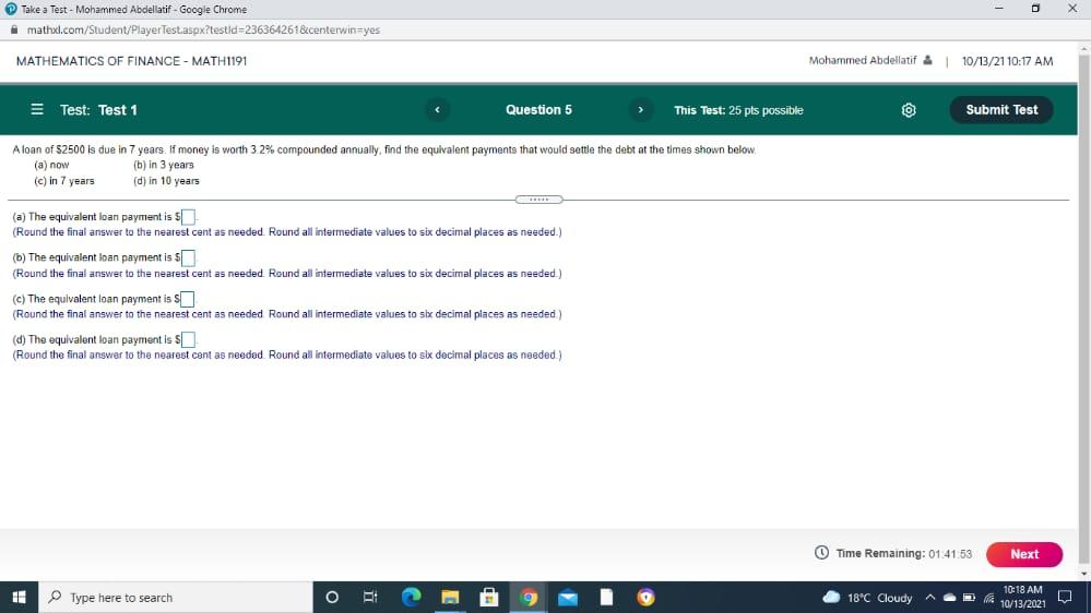 O Take a Test - Mohammed Abdellatif - Google Chrome .