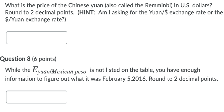 this information to answer the next 3 questions. New York 4pm Closing