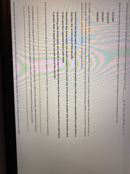 of a cash flow expected to be paid or received in the