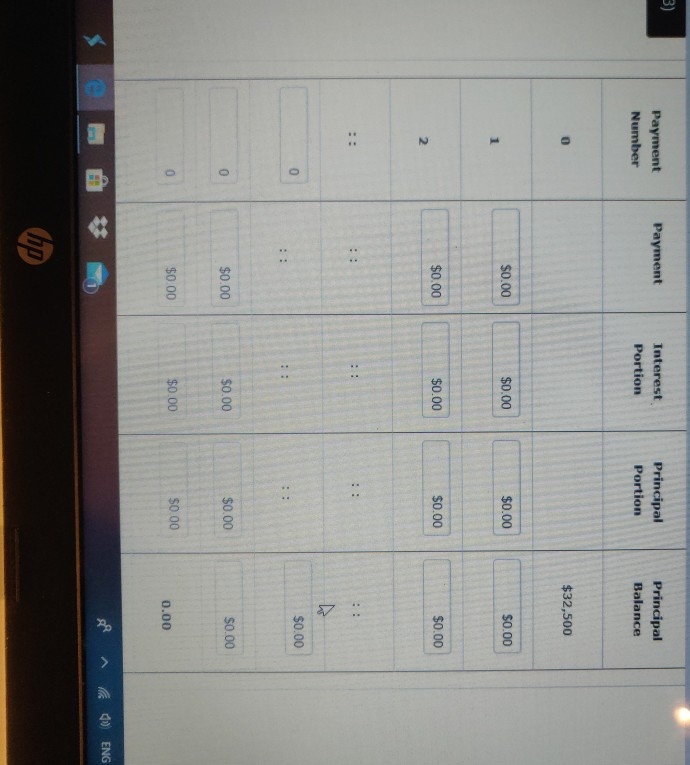of $32,500 at 2.25% compounded semi-annually. It made payments of $2,350 at