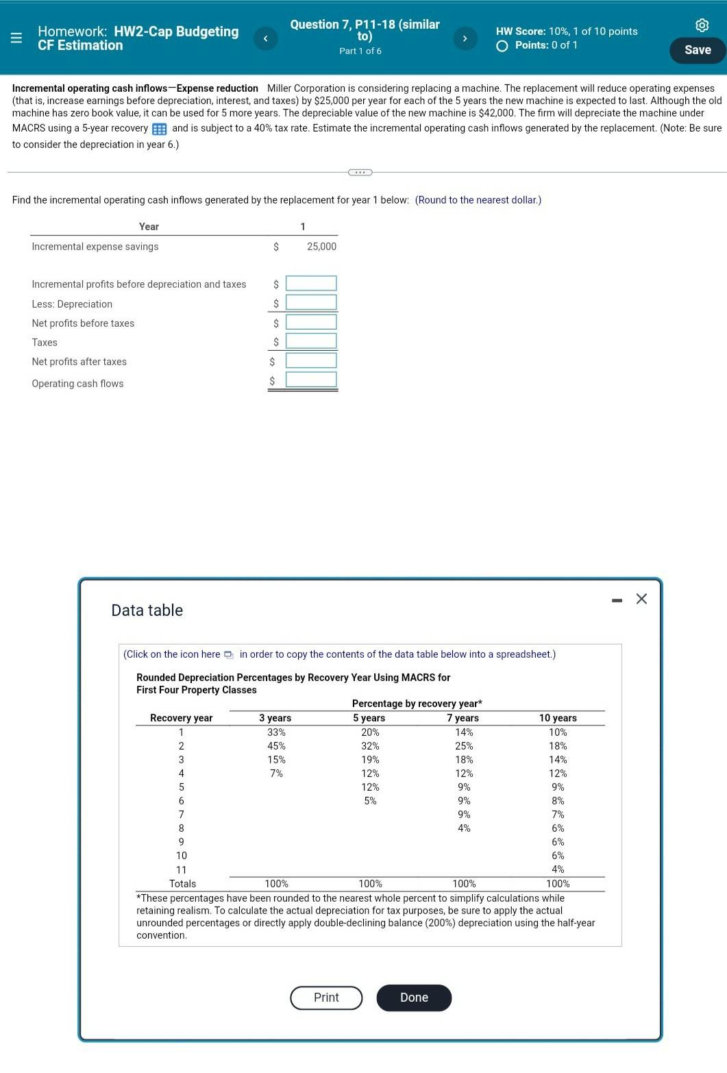 CF Estimation Question 2, P11-2 (similar to) Part 1 of 3 HW