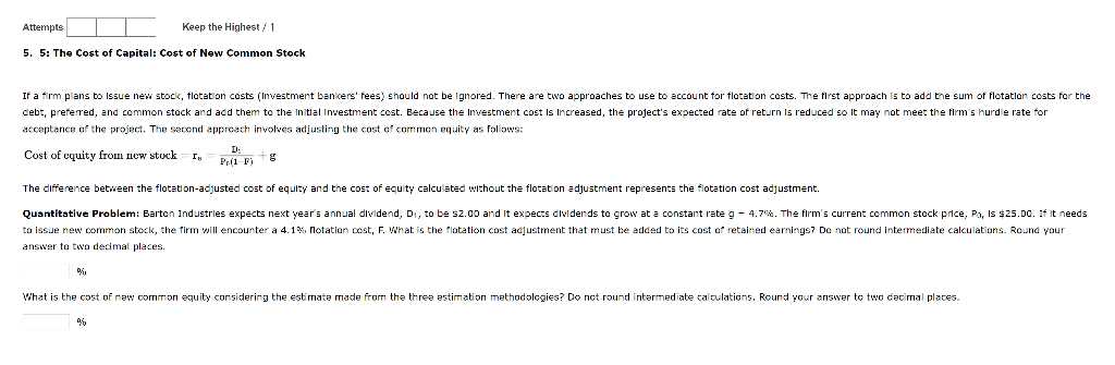 Attempts Keep the Highest / 1 5. 5: The Cost of