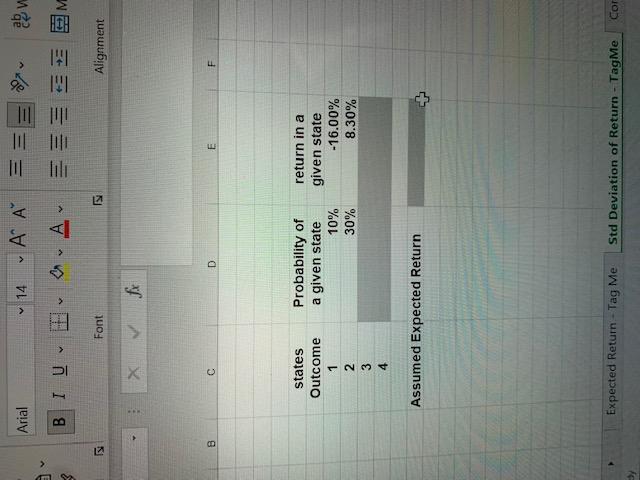  Workbook for Students - 2021.xls and click on the Expected Return