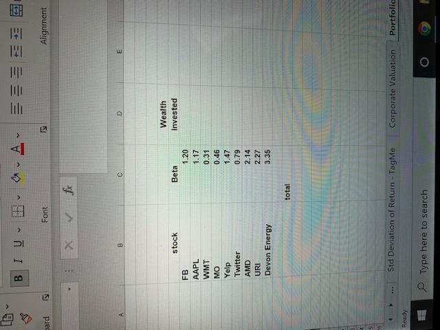 and 4 probability and returns are provided below. Use this information to