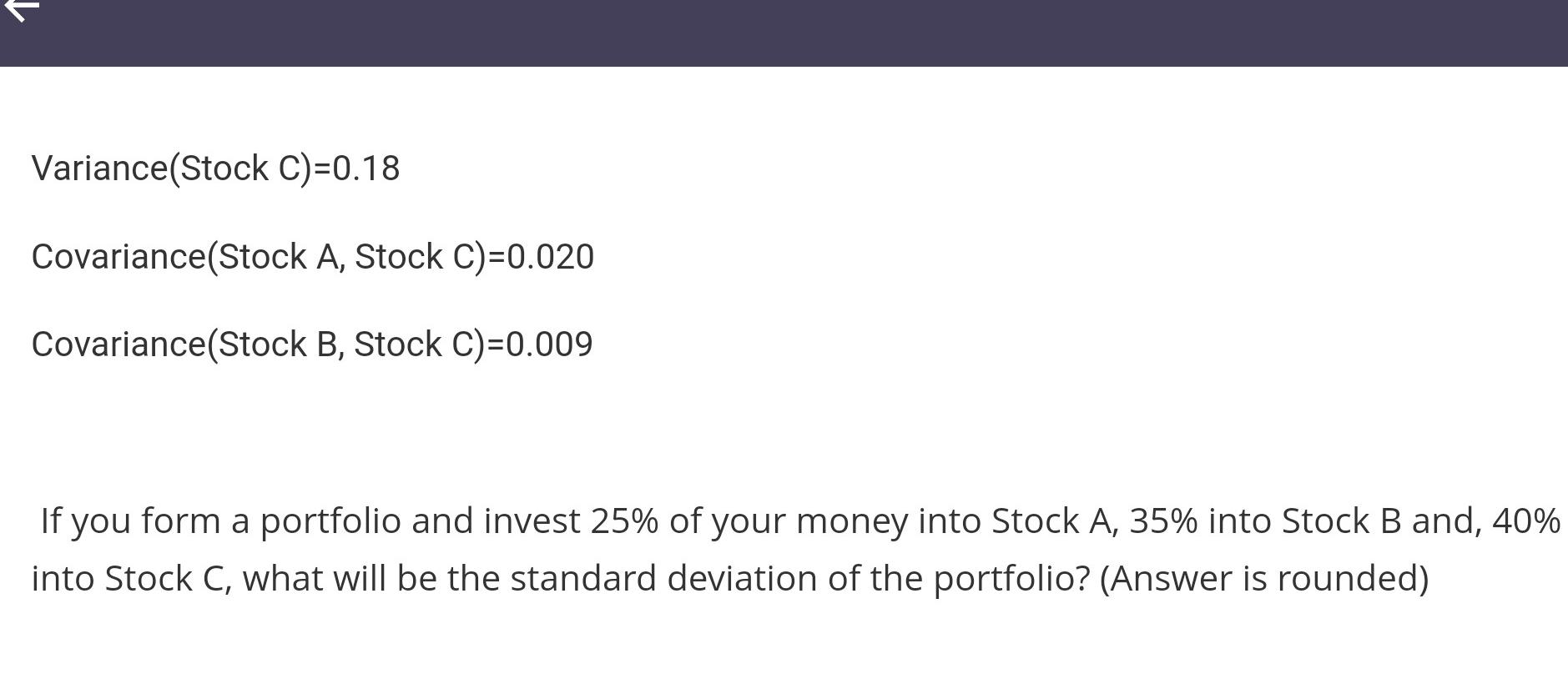 in advance The following information for Stock A, Stock B and Stock