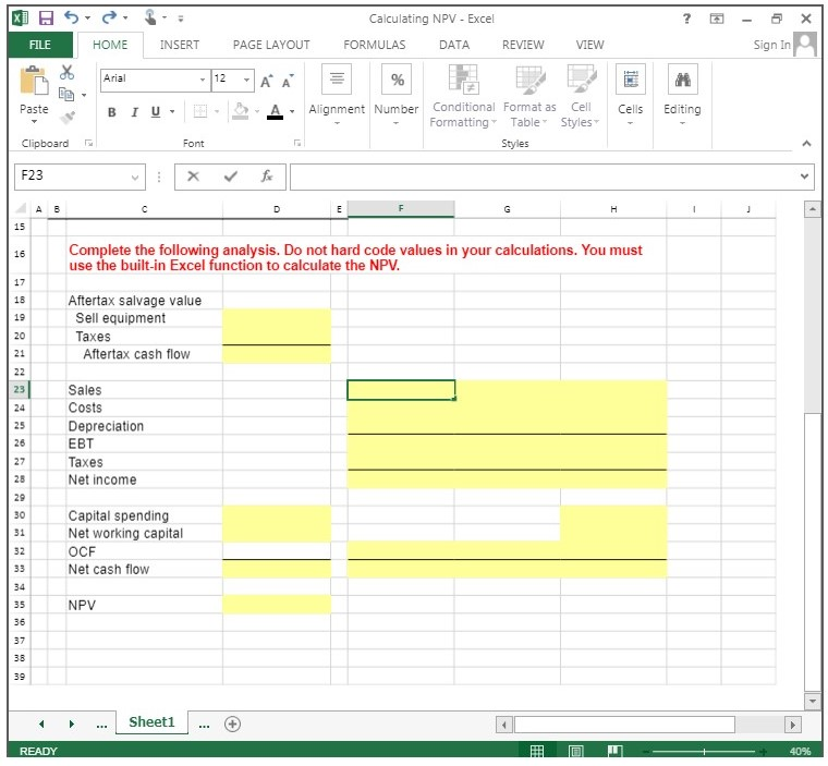 VIEW Sign In Calibri Paste A, Alignment Number Conditional Format as Cell