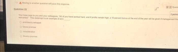 2 point Your boss says to you and your coleagues, 'All of