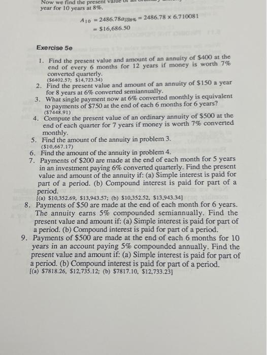 #2 and #4 Now we find the present Value year for 10