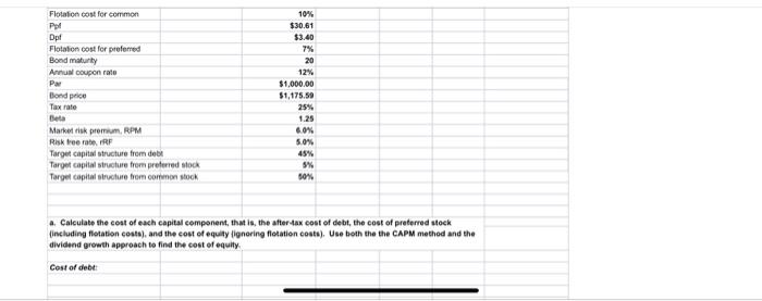  please help Flotation cost for common Pol Dpt Flotation cost for
