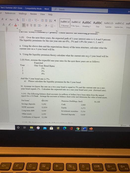  Test 2 Summer 2021 Given. Compatibility Mode - Word Search it