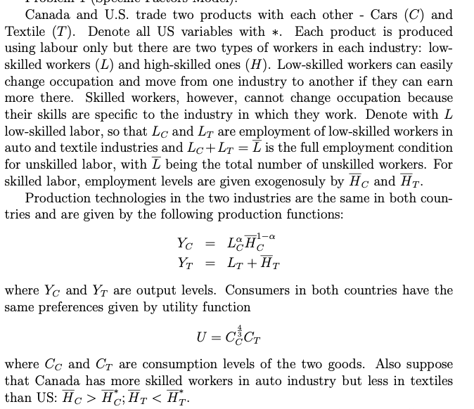 PLEASE ANS question c, d, e only TO BE ANSWERED: Canada and