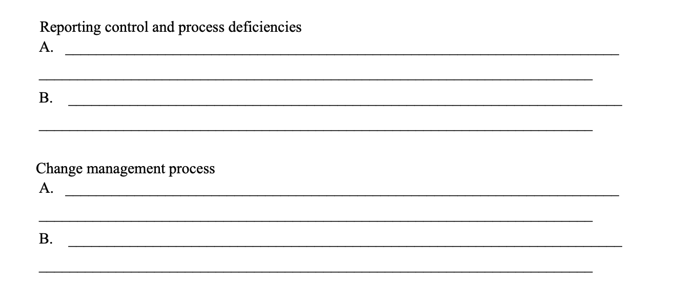 Directions: After reviewing "The Tyronco Foundation COSO" case study, use this template