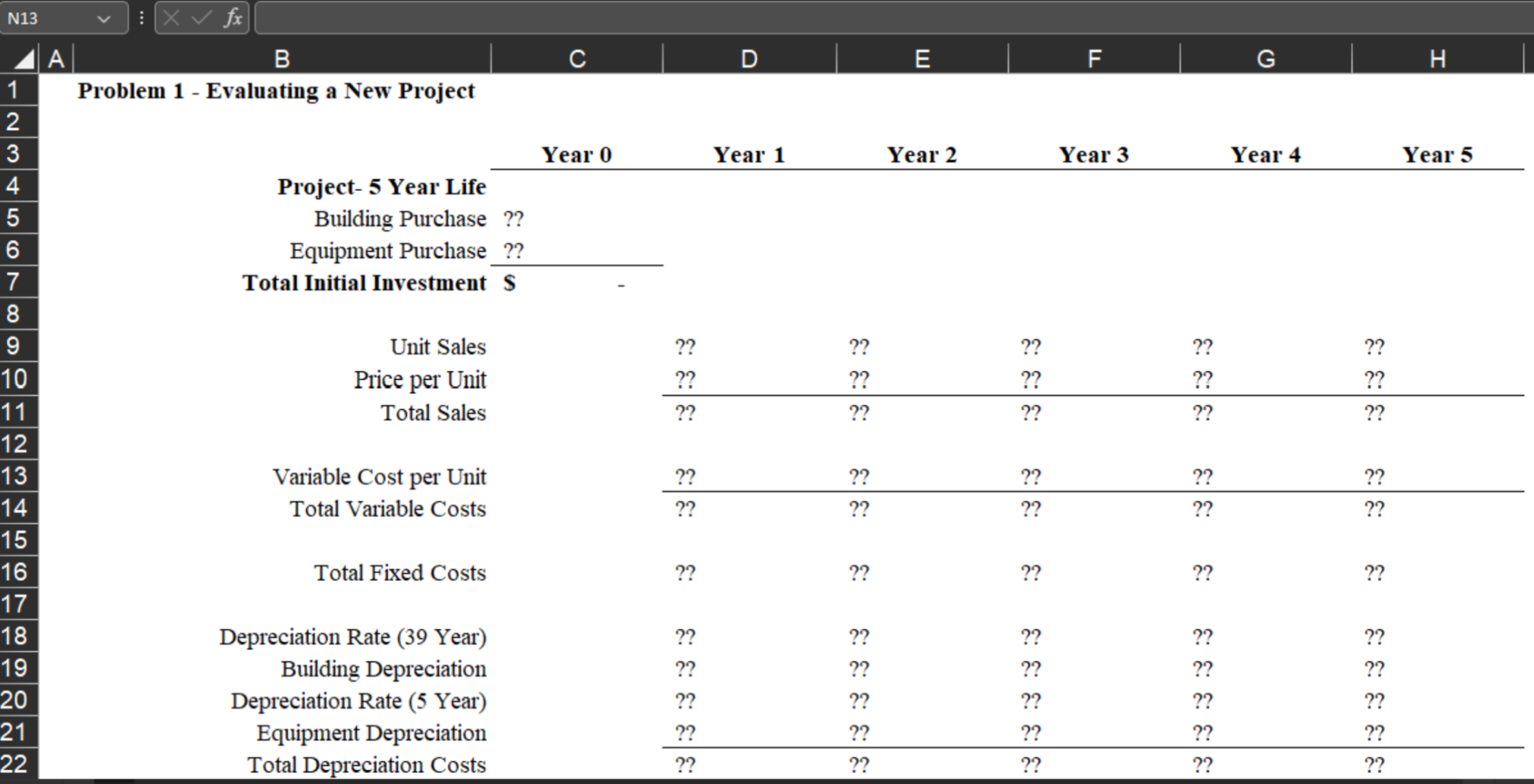 Solve all problems in the Excel file provided. Problem 1 . Regency