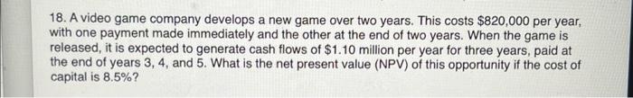 please answer in excel!!! thank you i will like your answer! 18.