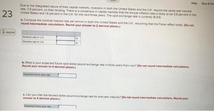  Help Save & E 23 Due to the integrated nature of