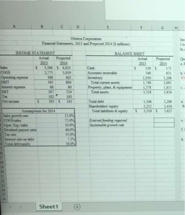  Use the pro forma financial statements to answer the questions below.