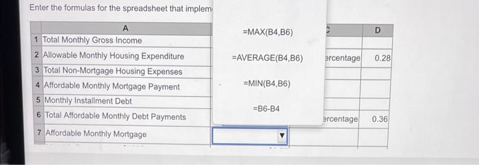 exceed 36% of gross monthly income. This is calculated by subtracting total